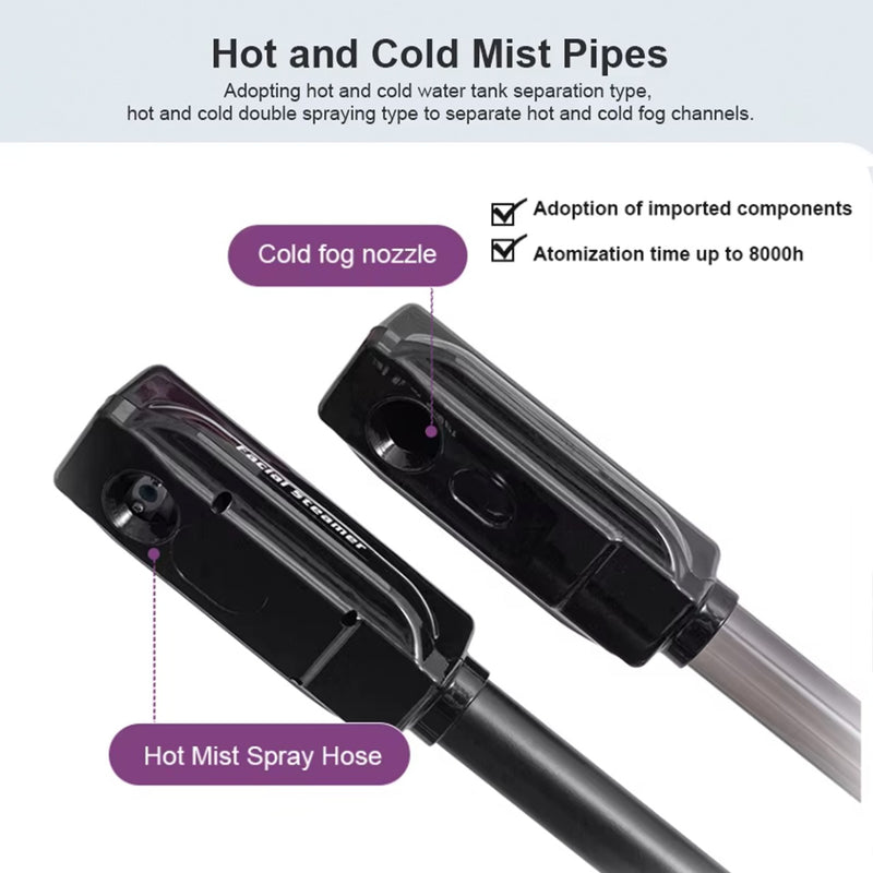Viva Professional Black Hot and Cold Face Steamer Featuring Dual Pipe Design for Salon and Spa Use - facial steamer - hot and cold steamer - facial steamer Saudi Arabia - Salon equipments Oman - Al Basel Cosmetics - UAE