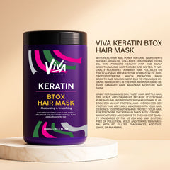 Keratin Btox Hair Mask 1000ml Viva Professional – Intense Repair & Frizz Control - professional keratin hair mask - Al Basel Cosmetics - UAE - Hair mask in Saudi Arabia