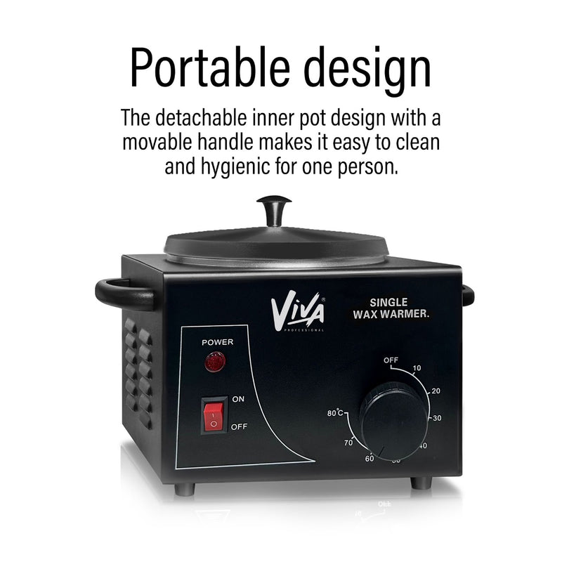 hair removal - Viva - Wax heater machine with temperature control - Electric wax warmer heating pot with lid - Single wax warmer Dubai - UAE