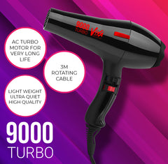 Viva Turbo 9000 Hair Dryer 2200W - al basel cosmetics - hair styling tools - hair dryer - Viva - hair styling equipment - hair styler - hair care - UAE - hair dryer - best hair dryer - professional hair dryer - hair salon hair dryer - professional hairstyling tools - مجفف الشعر