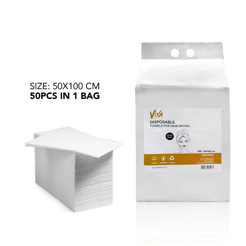 Viva Disposable Towels For Hair Drying 50pcs - al basel cosmetics