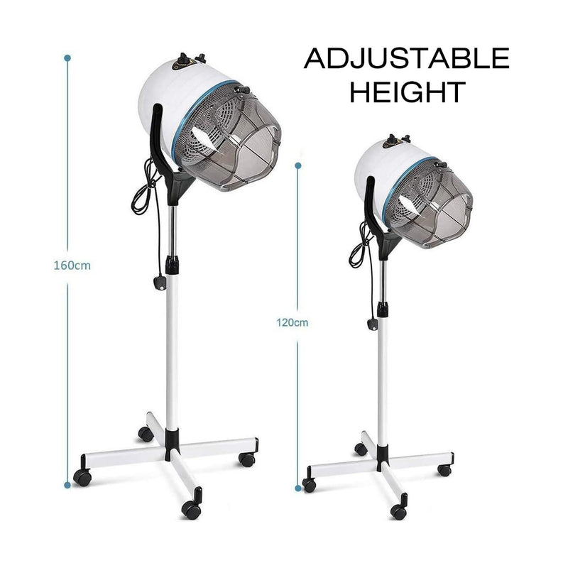 White Hooded Salon Hair Dryer Machine – Adjustable Height & Smooth Airflow - salon spa equipment - hair dryer equipment - Al Basel Cosmetics - UAE - Professional hair dryer stand - مجفف شعر