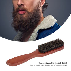 Beard Styling Brush Wooden Brown - albasel cosmetics