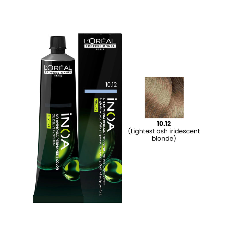 iNOA Hair Color 60g 10.12 Lightest Ash Iridescent Blonde Loreal Professional