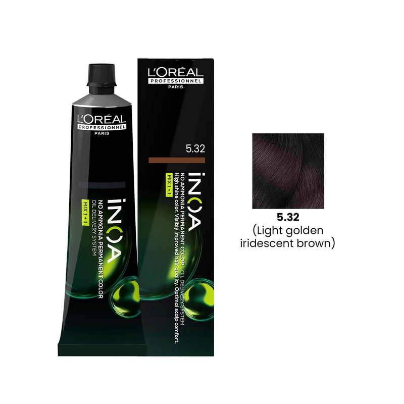 iNOA Hair Color 60g 5.32 Light Golden Iridescent Brown Loreal Professional