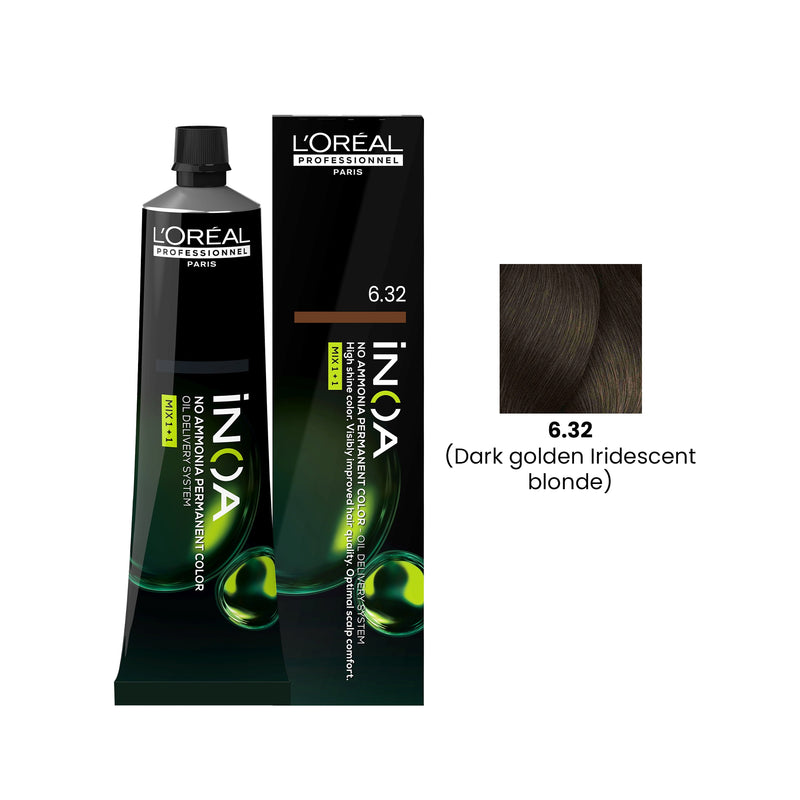 iNOA Hair Color 60g 6.32 Dark Golden Iridescent Blonde Loreal Professional