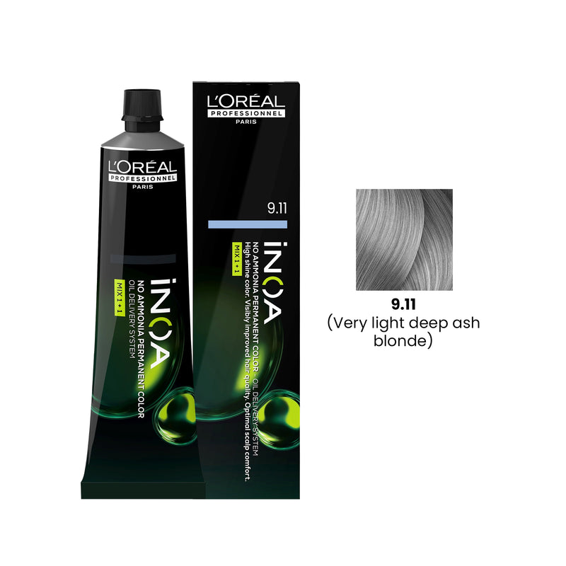 iNOA Hair Color 60g 9.11 Very Light Deep Ash Blonde Loreal Professional