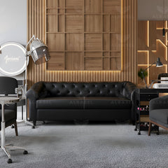 Salon Reception Waiting Sofa Black - Waiting sofa for office - Spa reception sofa - Al Basel Cosmetics - UAE