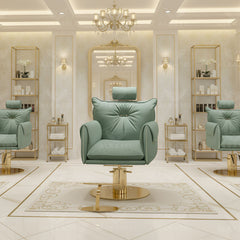 Professional Ladies Salon Styling Chair Green - ladies styling chair - salon furniture in UAE - Al Basel Cosmetics