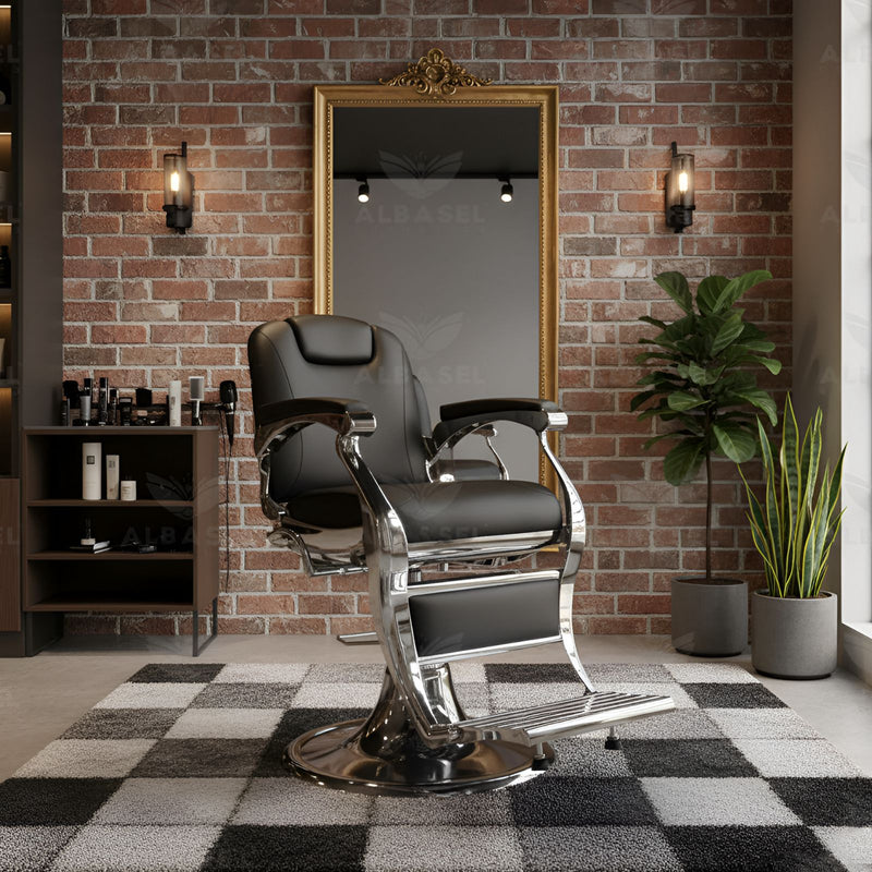 Black Barber Gents Salon Hair Cutting Chair - Salon hair cutting chair - Al Basel Cosmetics - UAE