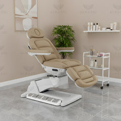 Brown All-Electric Medi Spa Exam Chair – Professional Adjustable Aesthetic Treatment Chair - clinical bed - spa massage bed - Massage bed Saudi Arabia - Clinical massage bed Oman - Al Basel Cosmetics - UAE