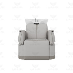 Electric Reclining Hair Wash Chair for Salon & Spa with Movable Footrest Grey - Al Basel Cosmetics - UAE