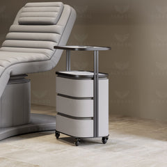 Salon & Spa Trolley – 3-Tier Storage Cart for Professional Beauty Studios Grey - Al Basel Cosmetics - UAE