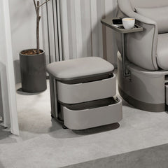 Professional Salon & Spa Pedicure Stool with 2-Tier Storage – Grey Color - Al Basel Cosmetics - UAE