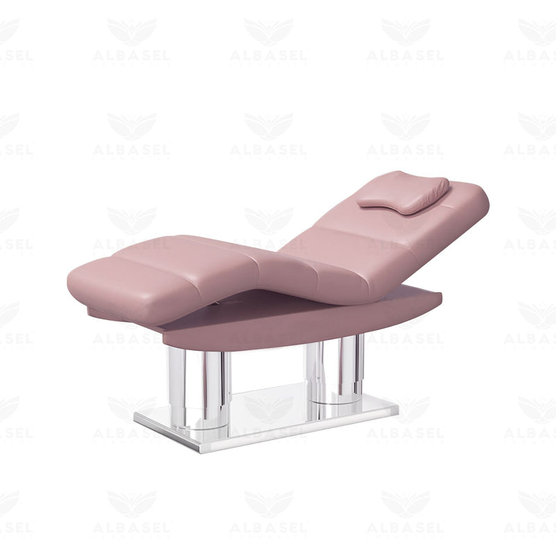 Electric Adjustable Massage & Facial Bed – Oslo Pink Professional Spa Bed - Massage bed in Saudi Arabia - Treatment bed Kuwait - Spa treatment bed - Facial bed in Qatar - Al Basel Cosmetics - UAE