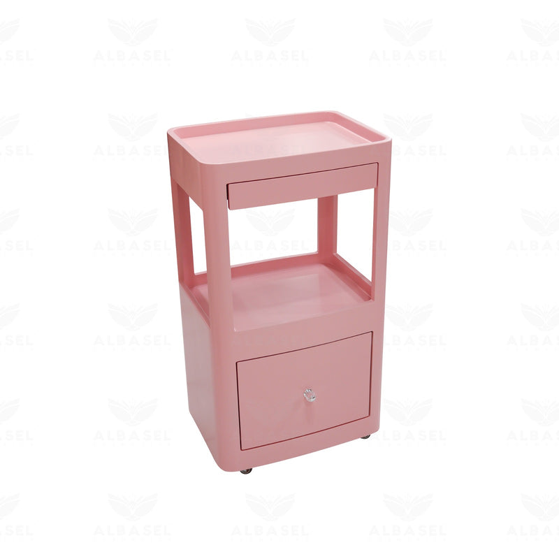 Stylish Salon Storage Trolley with Drawers | Professional Beauty Organizer Cart - salon trolley for ladies salon - Al Basel Cosmetics - UAE - Salon furniture Qatar