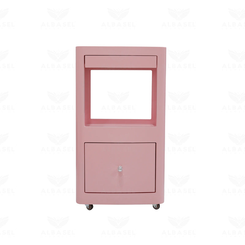 Stylish Salon Storage Trolley with Drawers | Professional Beauty Organizer Cart - salon trolley for ladies salon - Al Basel Cosmetics - UAE - Salon furniture Qatar