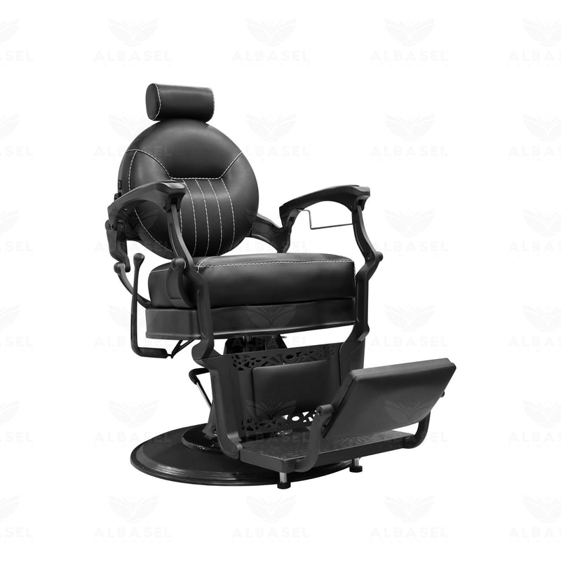 Professional Hydraulic Barber Chair – Adjustable Headrest & Reclining Heavy-Duty Salon Styling Chair - barber chair - black barber chair in UAE - Al Basel Cosmetics - UAE