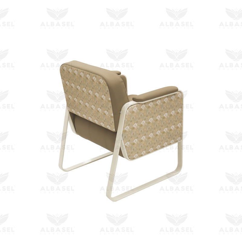 Khaki Brown Waiting Chair – Stylish Salon Reception Seat - Salon waiting chair - Reception area furniture for salon - Ladies salon chair - Al Basel Cosmetics - UAE