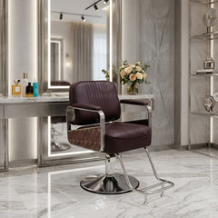 Professional Ladies Hydraulic Salon Chair – Dark Chocolate Brown - Ladies chair - Ladies salon styling chair - Hair cutting chair - Al Basel Cosmetics