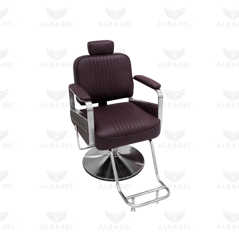 Ladies Salon Reclining Chair – Dark Chocolate Brown Hydraulic Beauty Chair - Ladies hair styling chair - Al Basel Cosmetics - UAE