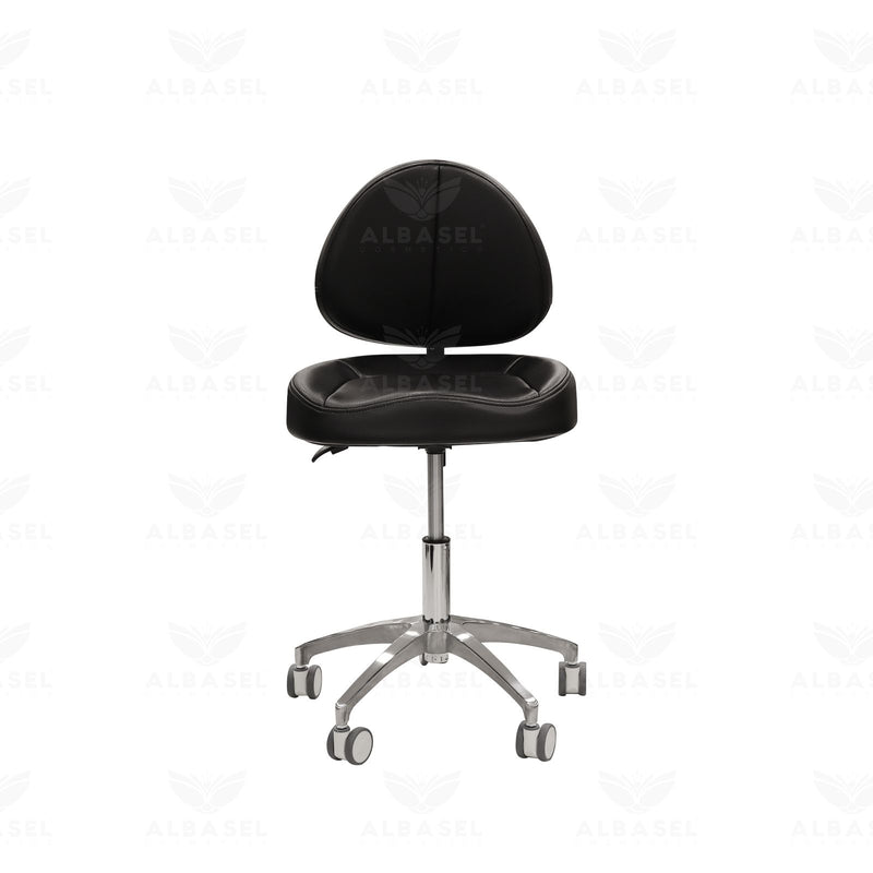 Professional Black Hydraulic Swivel Stool Chair – Reclining - salon chair in Abu Dhabi - Salon stool - Al Basel Cosmetics - UAE