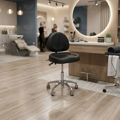 Professional Black Hydraulic Swivel Stool Chair – Reclining - salon chair in Abu Dhabi - Salon stool - Al Basel Cosmetics - UAE