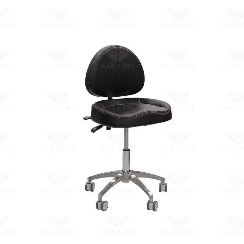 Professional Black Hydraulic Swivel Stool Chair – Reclining - salon chair in Abu Dhabi - Salon stool - Al Basel Cosmetics - UAE