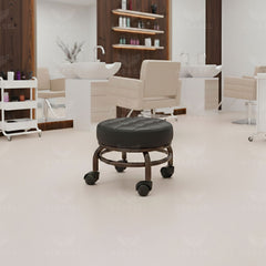 Salon Technician Stool with Wheels – Padded Round Seat | Spa Beauty Chair - Salon stool - Pedicure stool in UAE - Small stool for nail salon - Al Basel Cosmetics - UAE
