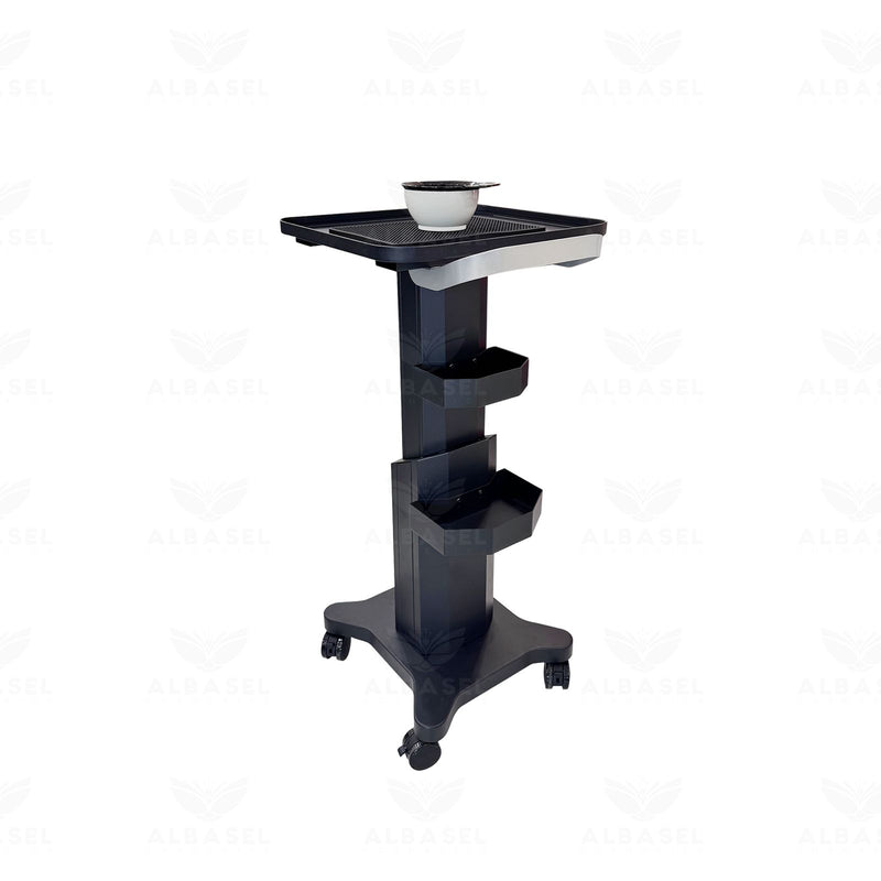 Professional Salon Trolley with Metal Frame - Hair Coloring Trolley - Metal framed hair coloring trolley - Al Basel Cosmetics - UAE