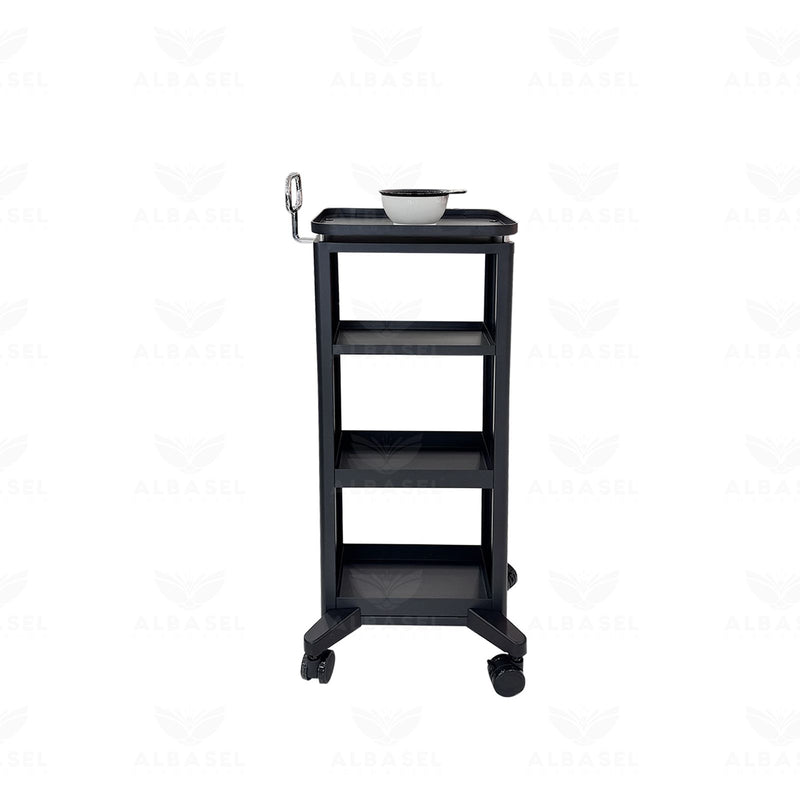 Professional Salon & Spa Metal Trolley with Multi-Tier Storage and 360° Silent Wheels - Metal framed trolley - Al Basel Cosmetics - UAE