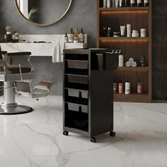 Viva Professional Salon Trolley with Storage and Hair Dryer Holders - Multipurpose salon plastic trolley - Salon trolley Qatar - Al Basel Cosmetics - UAE