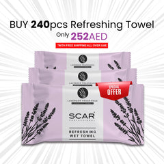 Lavender Refreshing Wet Towels – Instant Calm & Freshness Scar Professional | 240 Pieces