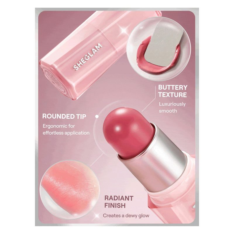 SHEGLAM Guava Juice Blush Stick UAE – Creamy Peach Blush for Radiant Look - Blush stick - butterfly blush stick - Al Basel Cosmetics