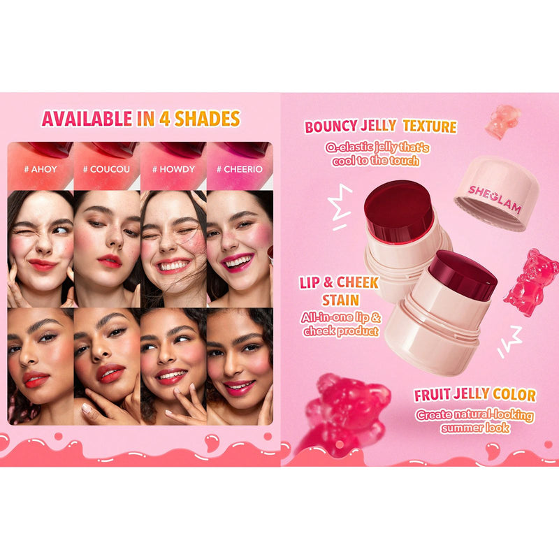 SHEGLAM Howdy Lip & Blush Tint UAE – Hydrating Jelly Makeup Tint - jelly lip tint - hydrating lip tint by sheglam - Al Basel Cosmetics - UAE