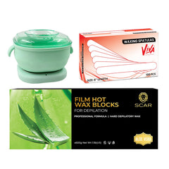 Silicone Wax Warmer Set – Aloe Vera Film Wax and Spatulas Included for Effortless Hair Removal - wax kit - Al Basel Cosmetics - UAE