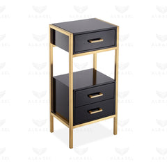 Salon Hairdressing Trolley Black & Gold - Al Basel cosmetics - UAE
