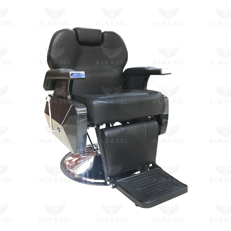 Gents Salon Barber Chair Black - Al Basel Cosmetics - UAE