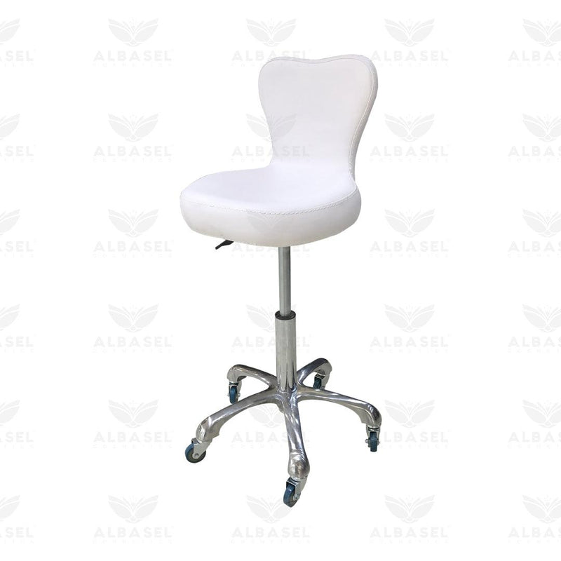 Beauty Salon Adjustable Stool White - Albasel cosmetics
