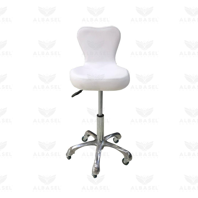 Beauty Salon Adjustable Stool White - Albasel cosmetics