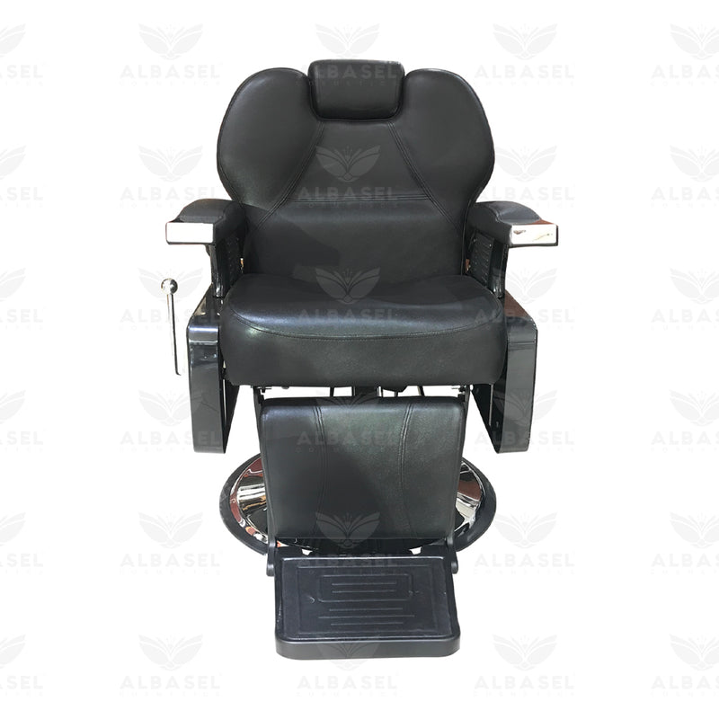 Gents Salon Barber Chair Black - Hair cutting gents chair - Al Basel Cosmetics - UAE