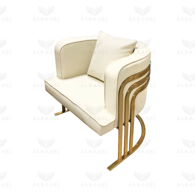 Cream Manicure Table for Nail Art with 2 single chair - manicure table - manicure chair - manicure station - al basel cosmetics