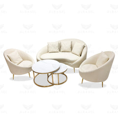 Beauty Salon Reception Sofa Set Cream - al basel cosmetics