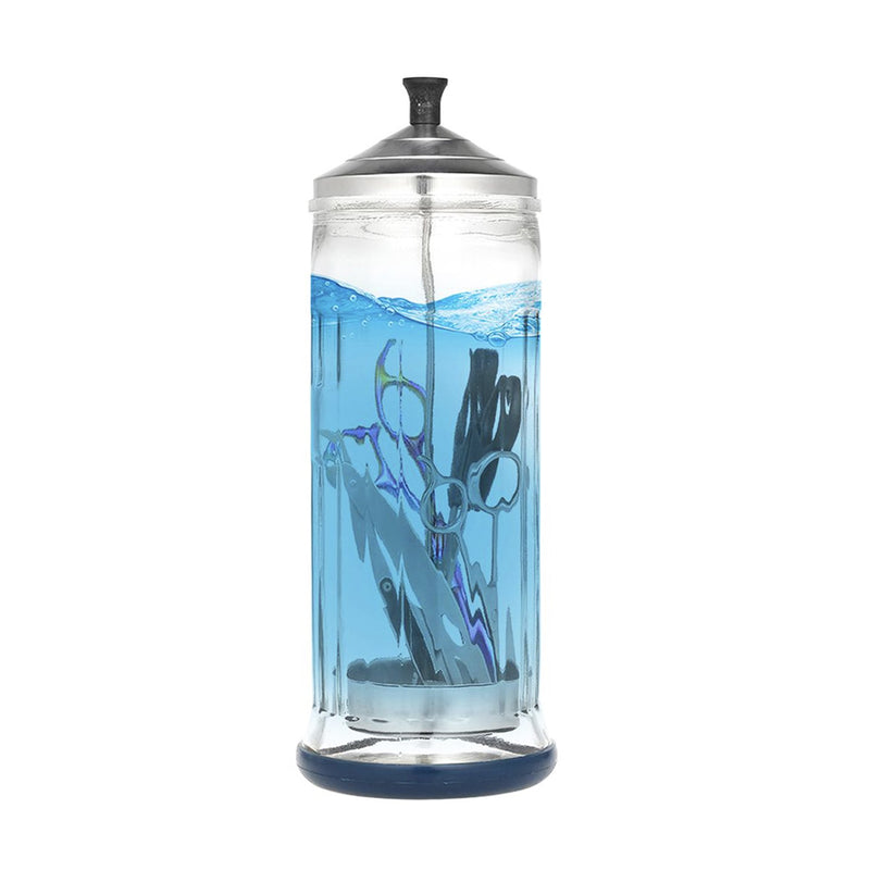 Disinfecting jar 1500ml for sterilizing salon tools - Albasel cosmetics