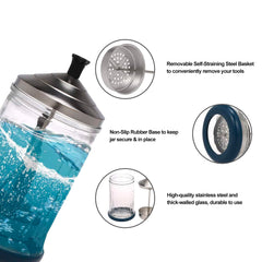 Disinfecting Jar 1000ml for Sterilizing Salon Tools - Al Basel Cosmetics - UAE