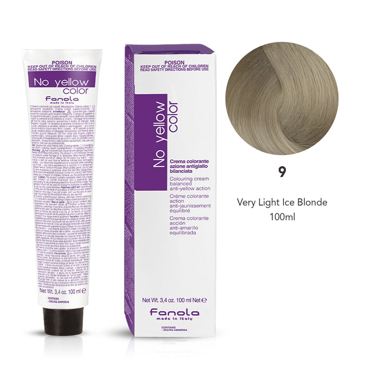 Fanola No Yellow Color 9 Ice Very Light Blonde 100 ml - fanola color - fanola uae - Albasel cosmetics