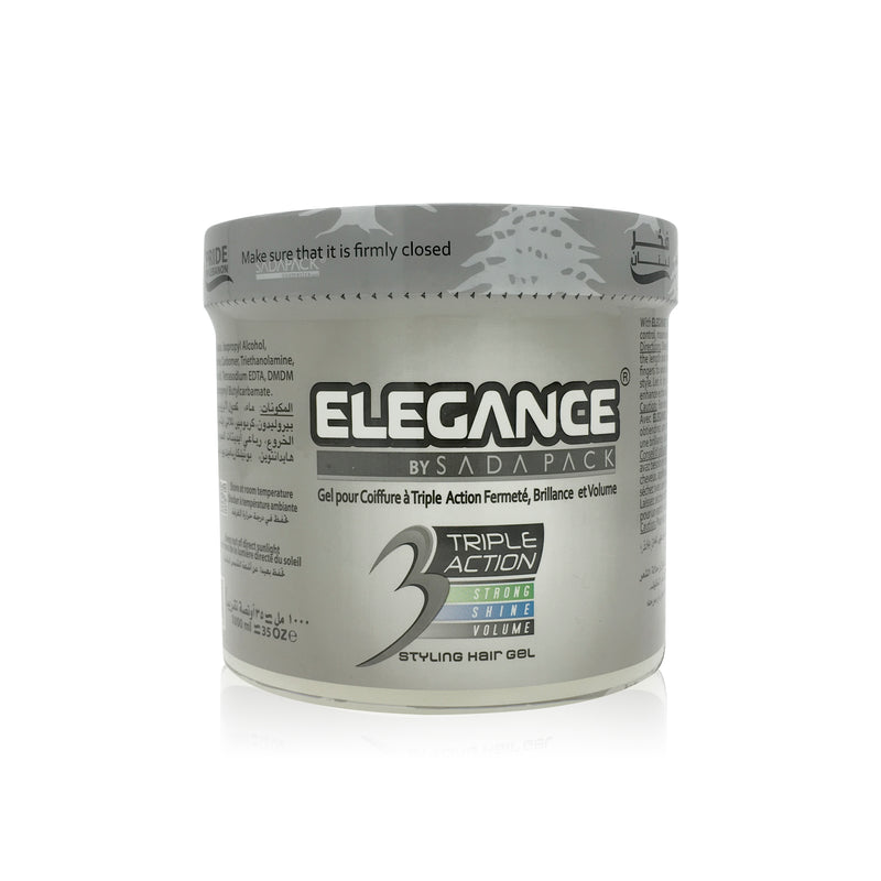 Elegance Triple Action Styling Hair Gel Silver 1000ml