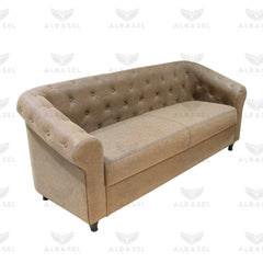 Reception Waiting Sofa Old Brown for salon & offices - al basel cosmetics - salon reception 