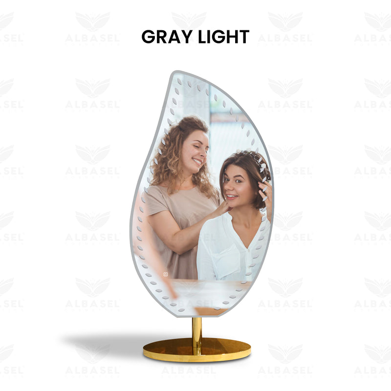 LED light Mirror Leaf Shape Design - al basel cosmetics - salon mirror
