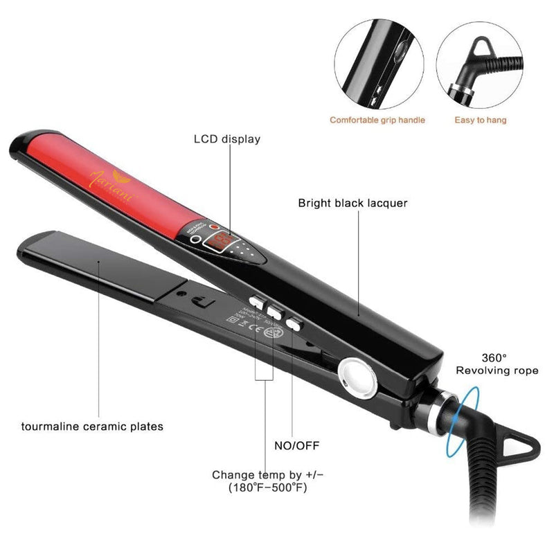Mariani Hair Straightener Iron Professional Up to 470 °f - al basel cosmetics - hair straightener - hair styling tools - professional hair straightener - travel friendly hair iron - Dubai - Mariani - UAE - hair styling equipment - straightening iron - hair straightener